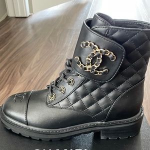 Black leather ankle boots